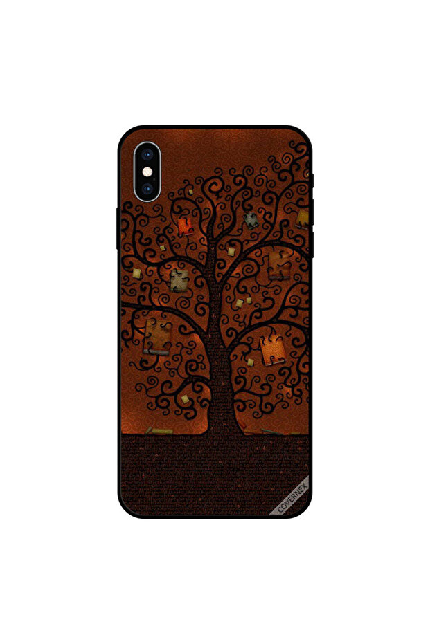 غطاء حماية لجهاز iPhone XS MAX مطبوع عليه شجرة كتب