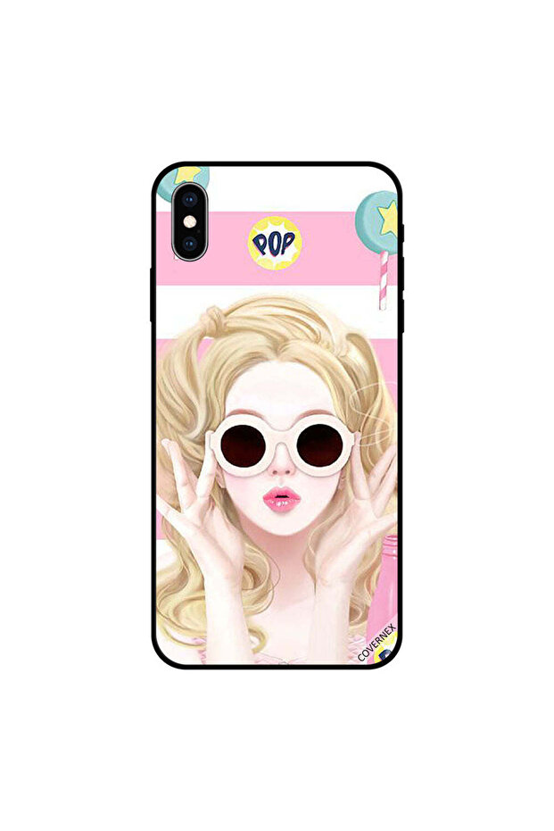 غطاء حماية iPhone X بطبعة فتاة بوب لطيفة