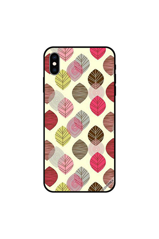 غطاء حماية لجهاز iPhone X بنقشة ريش ملون - 1