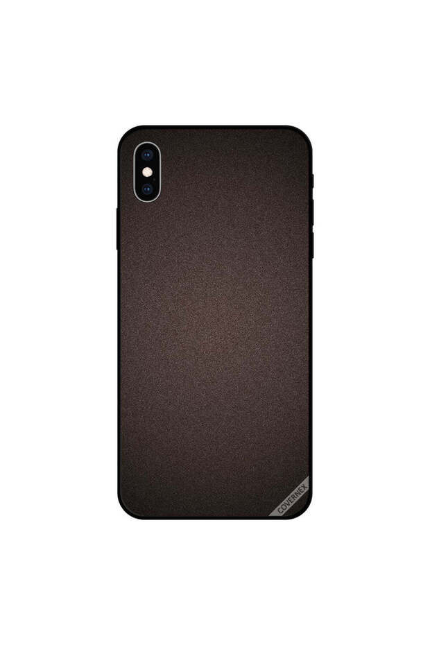 iPhone X Case Cover Dark Brown Pattern - 1