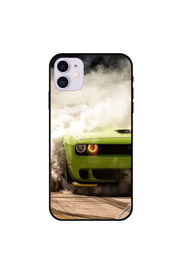 غطاء حماية لجهاز iPhone 11 مع إضاءة شيلبي الخضراء
