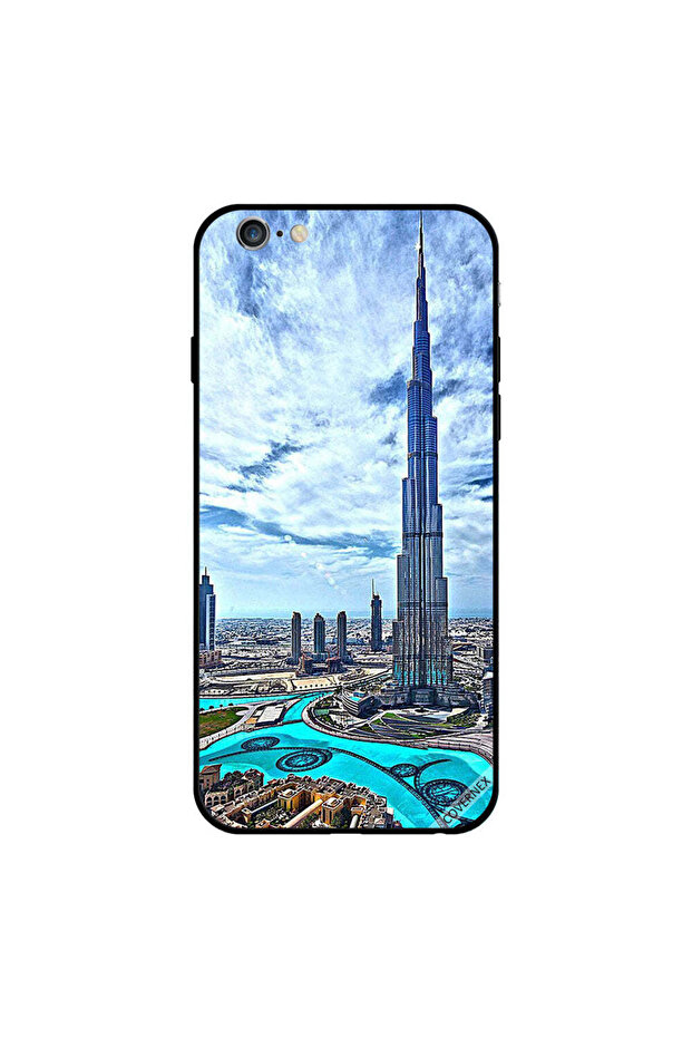 غطاء حماية لجهاز iPhone 6 - برج خليفة - غيوم مؤثرة