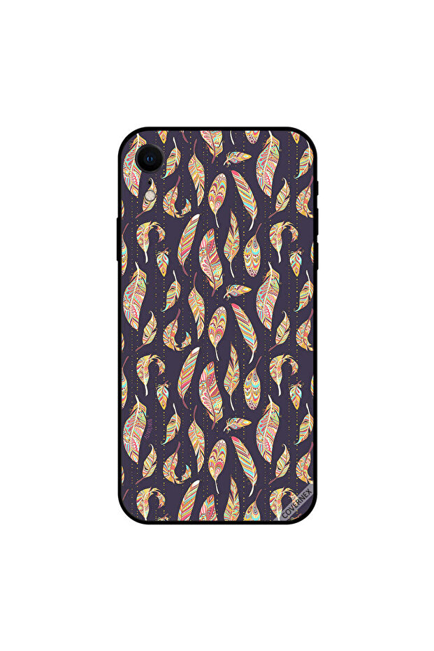 iPhone XR Case Cover Falling Feather Pattern - 1