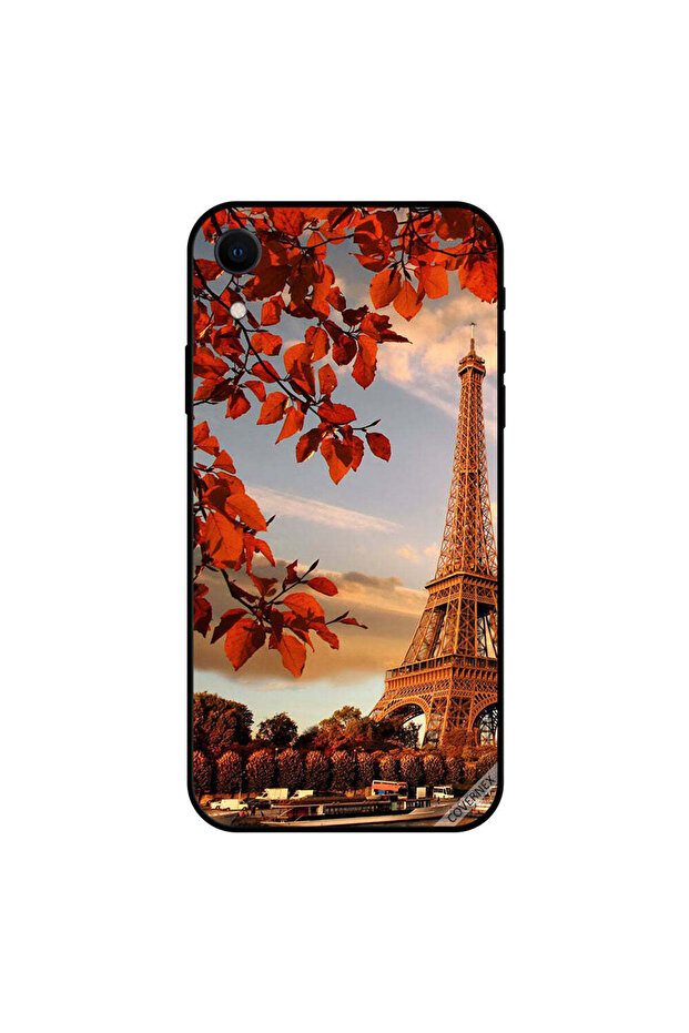 غطاء حماية لجهاز iPhone XR بنقشة Autumn Bunch وEffiel Tower