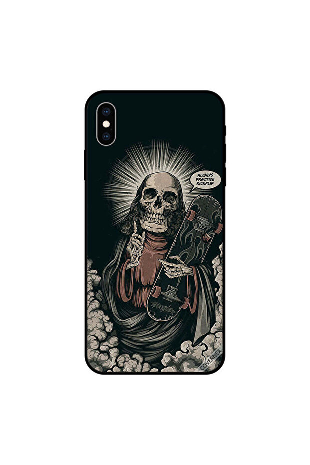 غطاء حماية لهاتف iPhone XS MAX بتصميم تمرين Kickflip