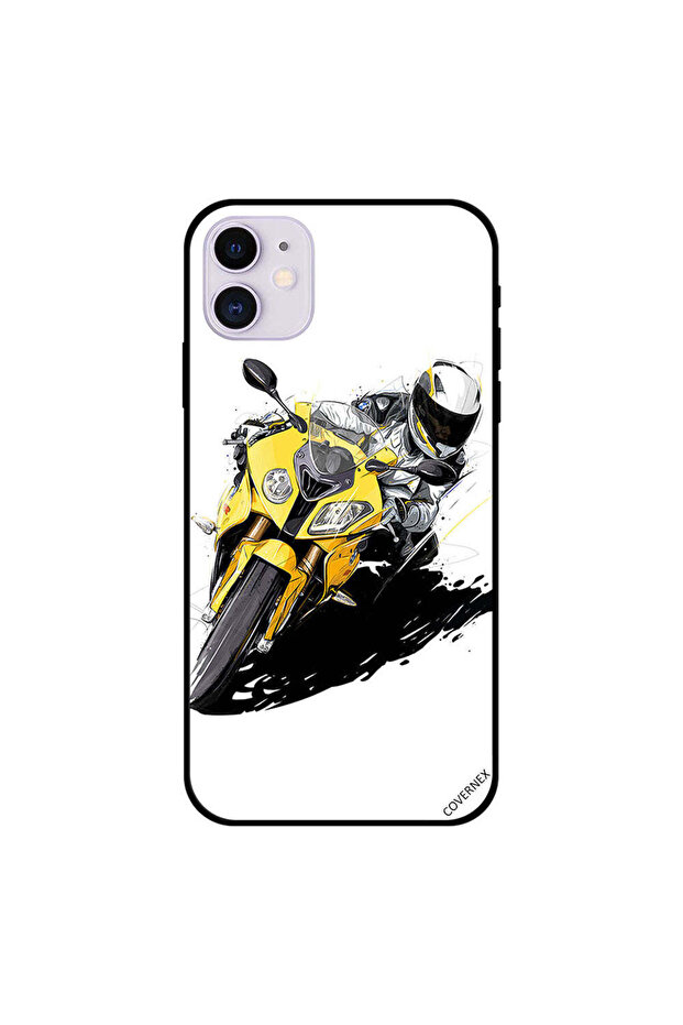غطاء حماية لهاتف iPhone 11 بتصميم دراجة دوارة