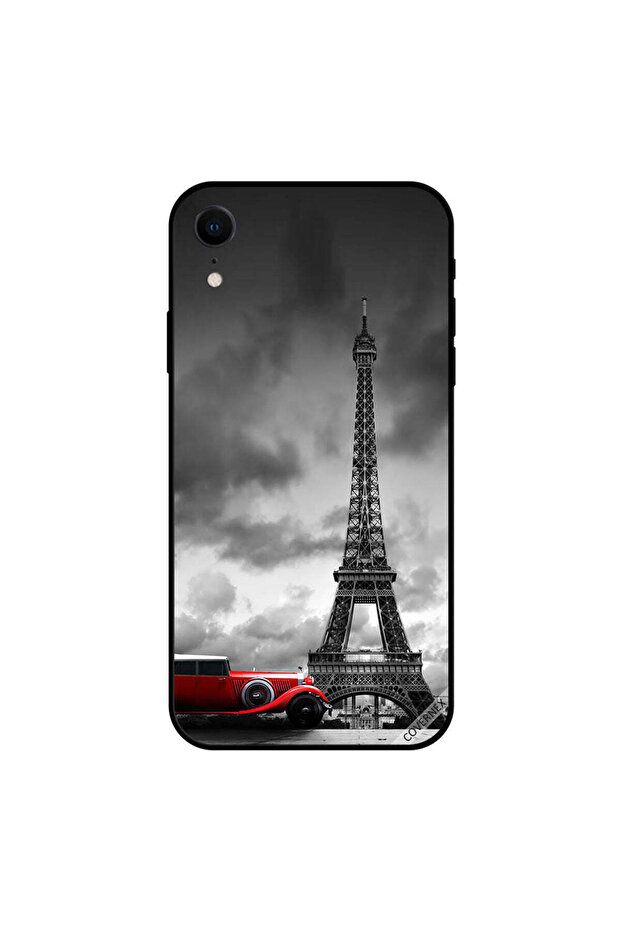 غطاء حماية لهاتف iPhone XR DCP00001 برج إيفل وسيارة حمراء