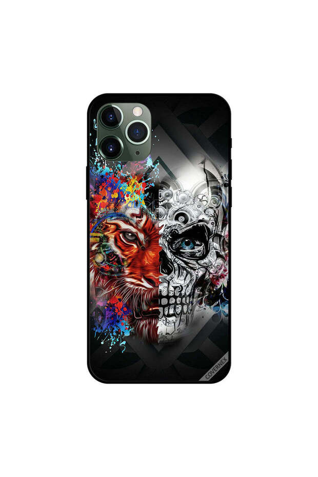 غطاء حماية لجهاز iPhone 11 Pro Max بتصميم أسد وجمجمة