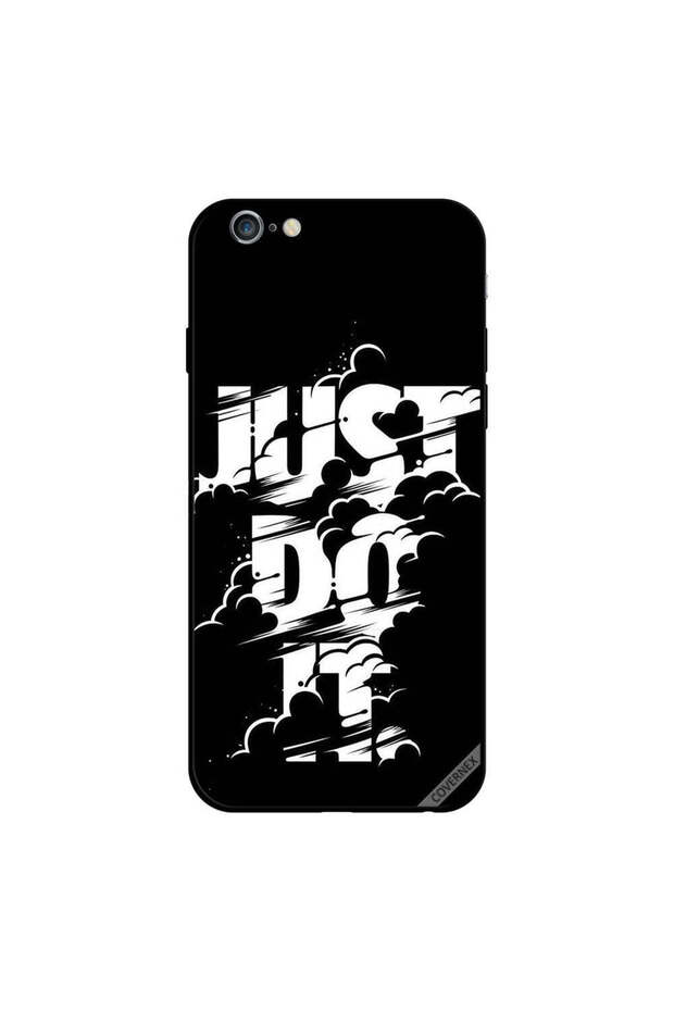 غطاء حماية لجهاز iPhone 6s مطبوع عليه Just Do It باللونين الأبيض والأسود