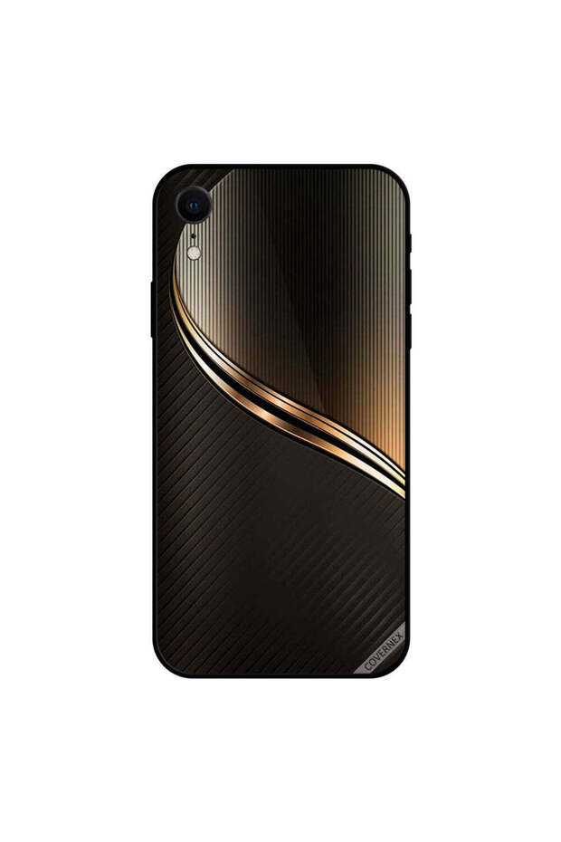 غطاء حماية لجهاز iPhone XR بنمط ذهبي داكن