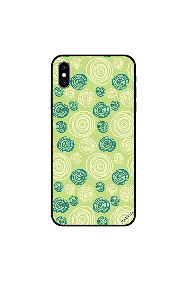 iPhone X Case Cover Circles Green Pattern - 1