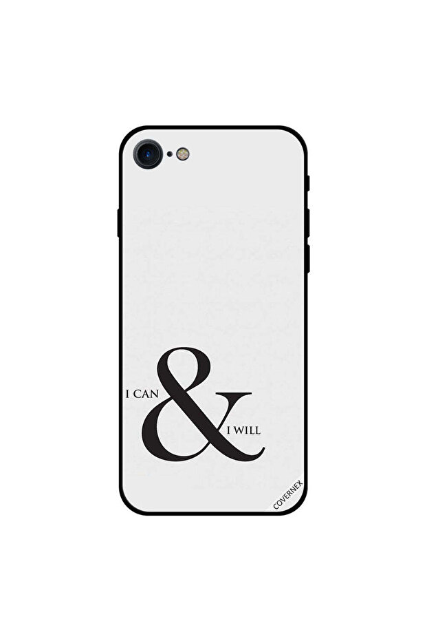 غطاء حماية لجهاز iPhone 8 I Can & I Will رمادي BG