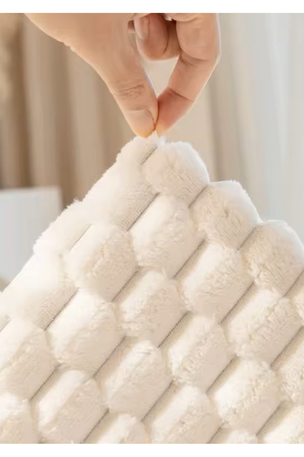 Tavşan Tüyü Antrasit Dama Desen Koltuk Örtüsü, Çekyat/Kanepe Örtüsü | 180 x 220 cm, 1 Parça - 5