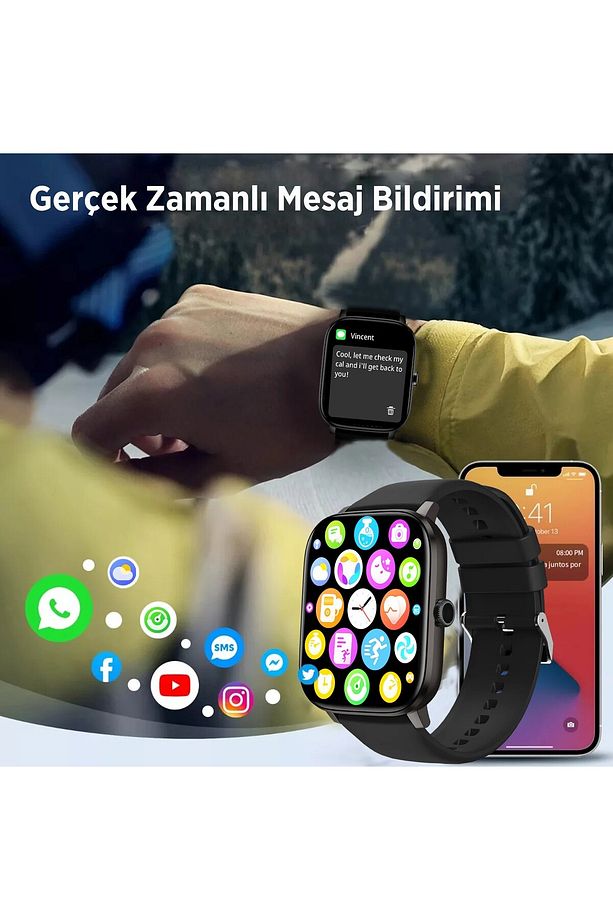 Sw03 2.01 Inç Tft Geniş Ekran Bluetooth Telefon Görüşme Ip67 Suya Dayanıklı Spor Ve Sağlık Takip - 5