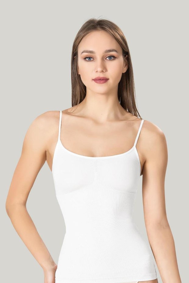 Women's Corset Tank Top White Firming Shapewear