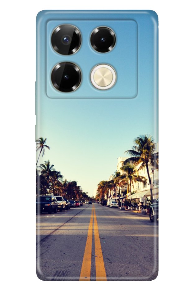 Infinix Note 40 Pro 5g Case Decorative Silicone Printed Cover Miami Sunset