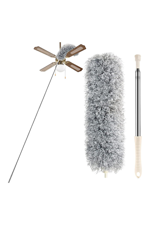 Telescopic Pole Extendable Microfiber Feather Ceiling Rod Fan Dust duster for Home Cleaning