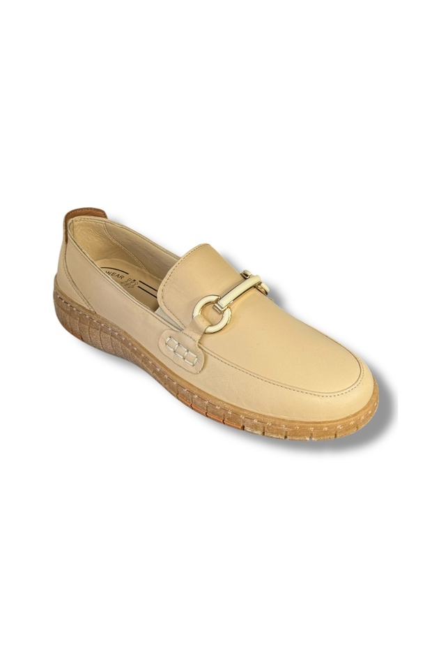 Voyager Z078 Women's Genuine Leather Orthopedic Very Comfortable Buckle Loafer Shoes