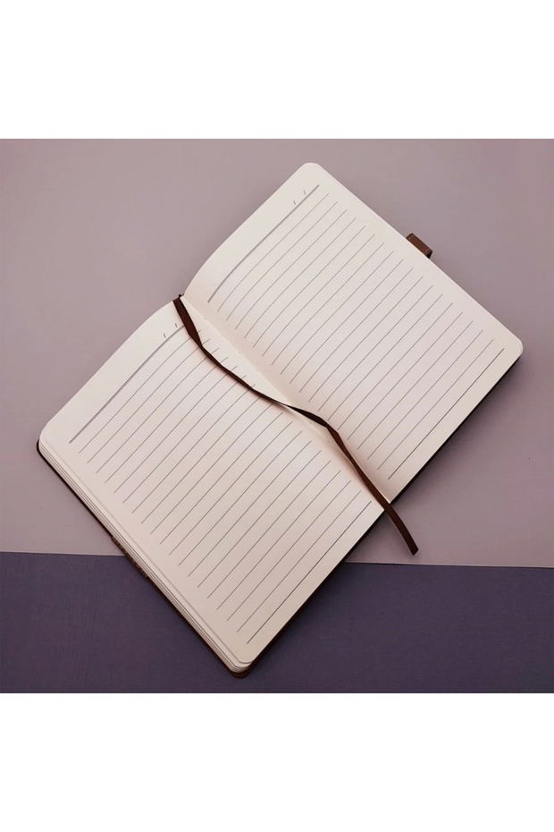 Gray Lined Thermo Leather Notebook - 2
