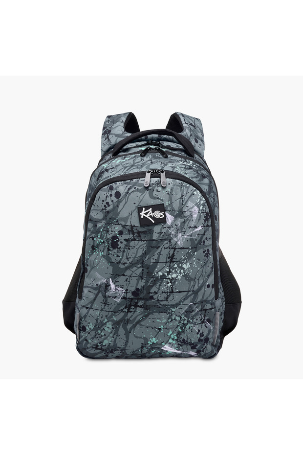 Abstract Print 3-Compartment 18-inch Backpack with Zip Closure - 48x33x21 cms