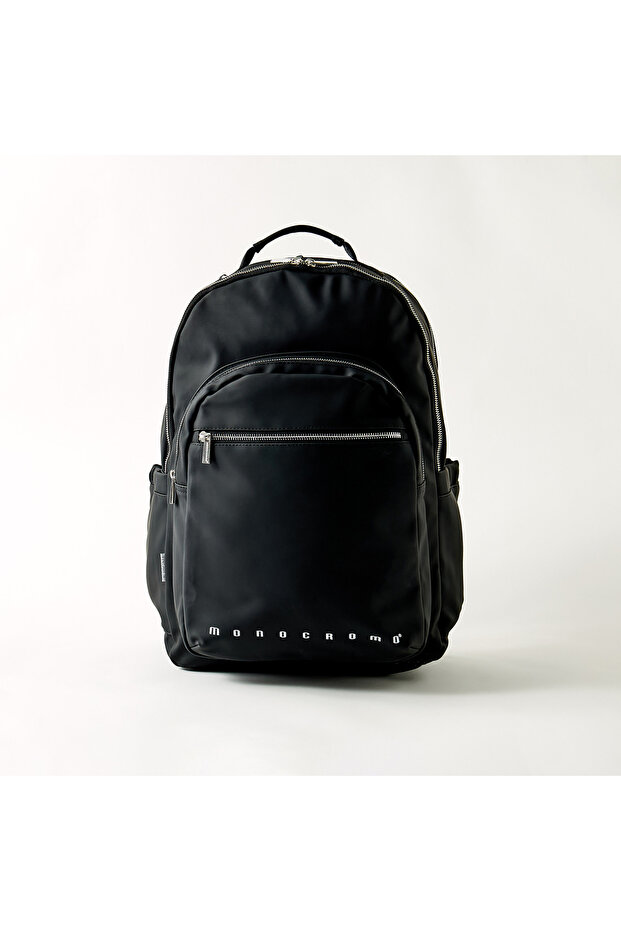 حقيبة ظهر مونوكرومو بطبعة شعار مع حزام قابل للتعديل - 1