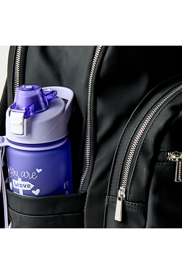 حقيبة ظهر مونوكرومو بطبعة شعار مع حزام قابل للتعديل - 5