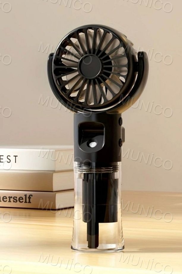 Elle Tutulabilir Taşınabilir Buharlı Vantilatör Mini Fan 4 Hız Ayarı, Şarjlı Buharlı Vantilatör Fan - 5