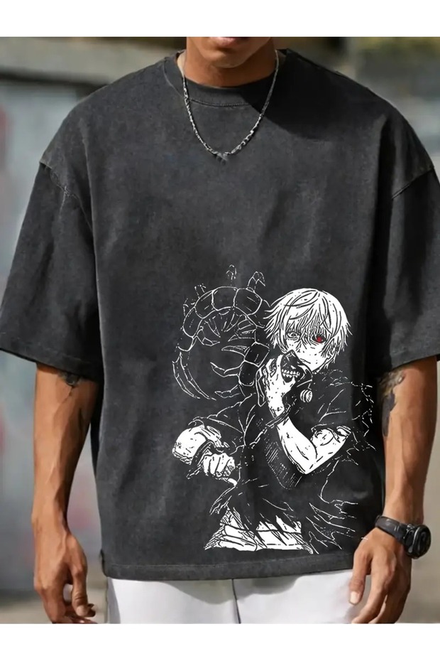 Tokyo Gholul Anime Printed Washable Vintage Unisex Oversize T-Shirt