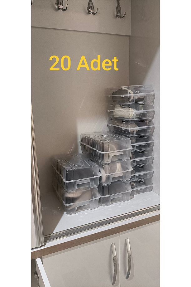 20 Adet Şeffaf Ayakkabı Kutusu - 1