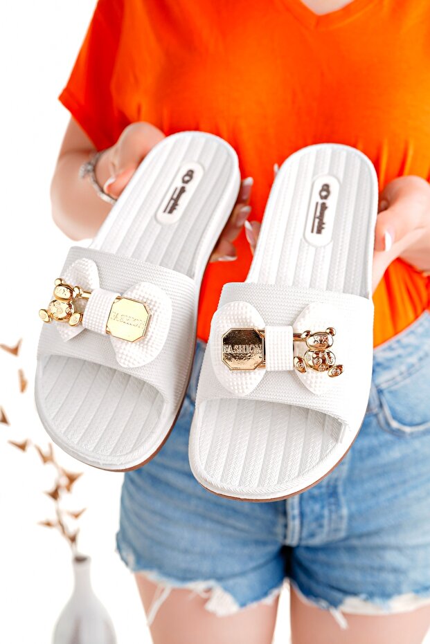 Women's Slippers White Non-Slip Waterproof Stylish Home Out Beach Summer Daily Slippers
