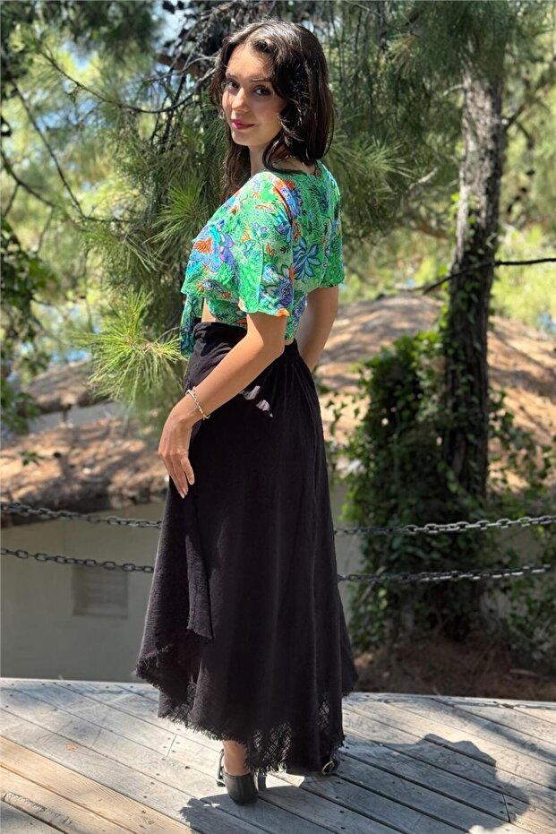 Green Patterned Blouse - 7