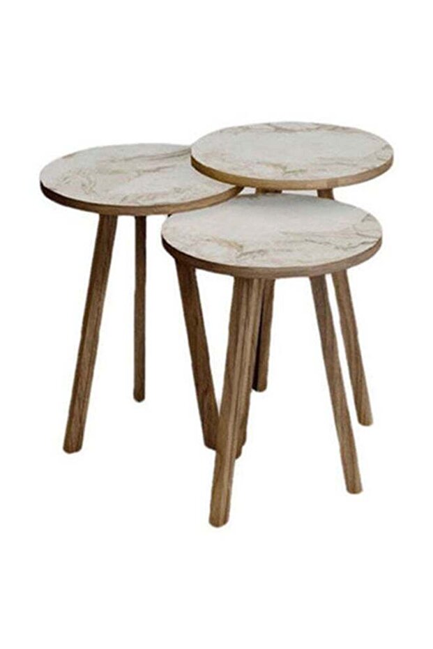 3-Piece White Serving Table 32Set - 1