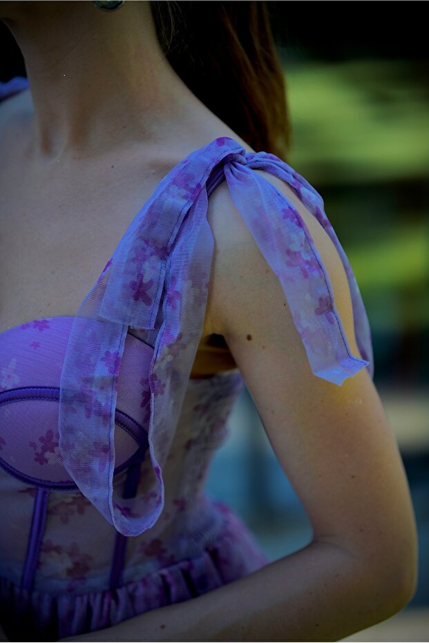 Monargue Mor Midi Elbise - 4