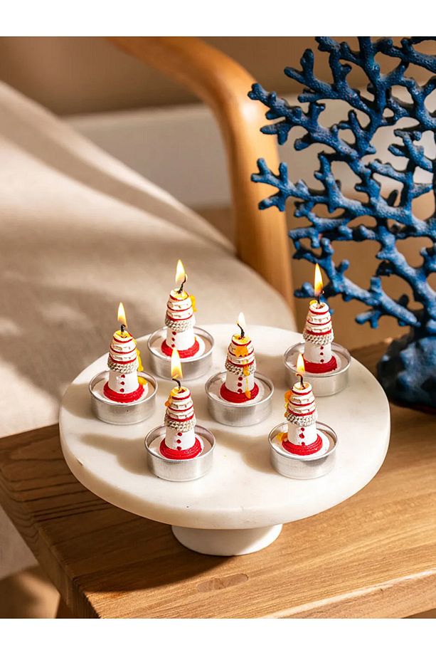 LCW HOME Kirmizi Fener Temalı Dekoratif Mum Seti - 1