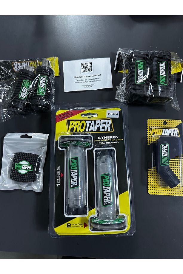 Protaper YEŞİL ŞEFFAF SİYAH Elcik Ön Arka Basamak Fren Vites Lastiği Seti / Cg cub Modifiye Aksesuar - 1