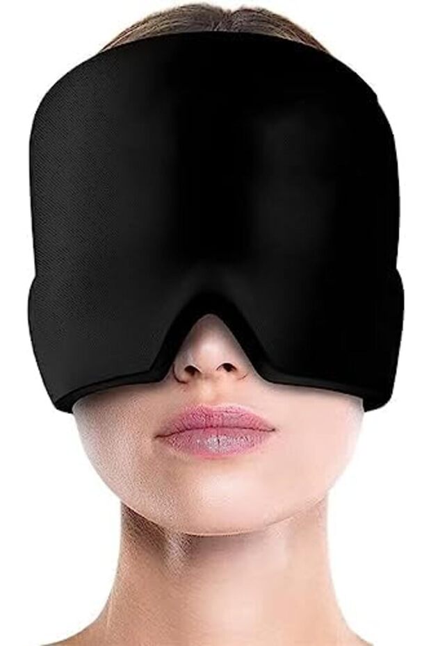 Gel Ice Relief Mask Pack for Headache Cold and Hot Therapy Face Eye Neck and Head Hat Cap for Migrai