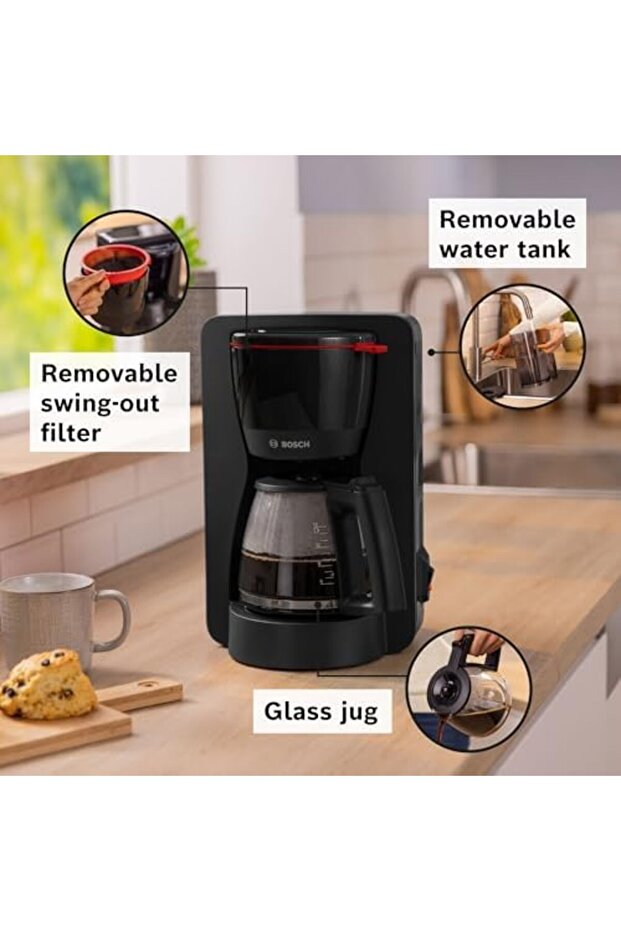 MyMoment 1.4L Filter Coffee Machine with anti drip function, TKA2M113GB, Black - 4