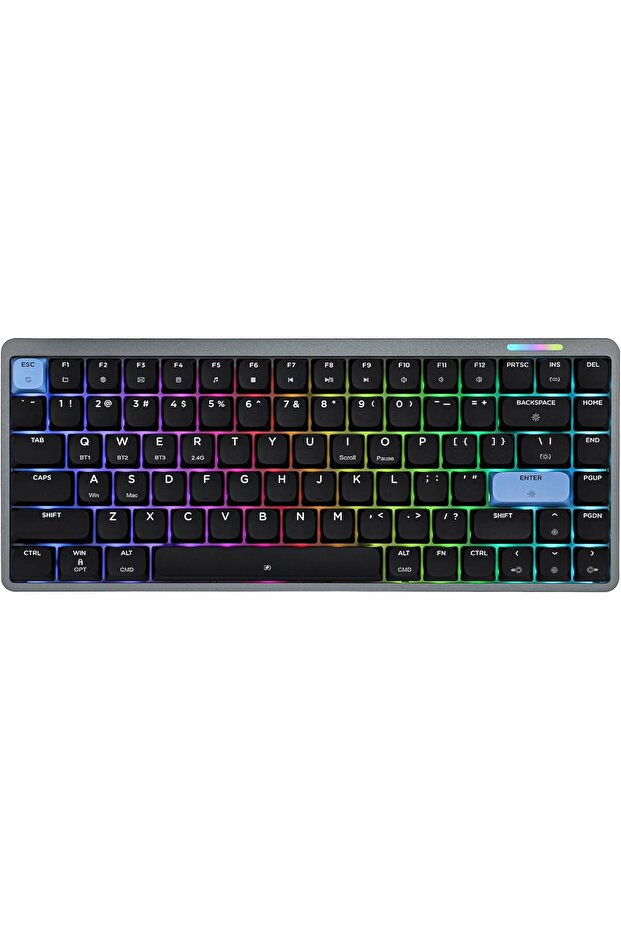 Luma84 Low Profile Aluminum Mechanical Keyboard, QMK/VIA Programmable, Tri-Mode Wireless, W - 1