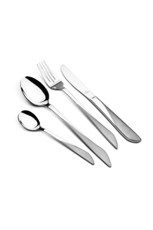 Stainless Steel Cutlery Set in Wooden Drawer 86 pcs Silver