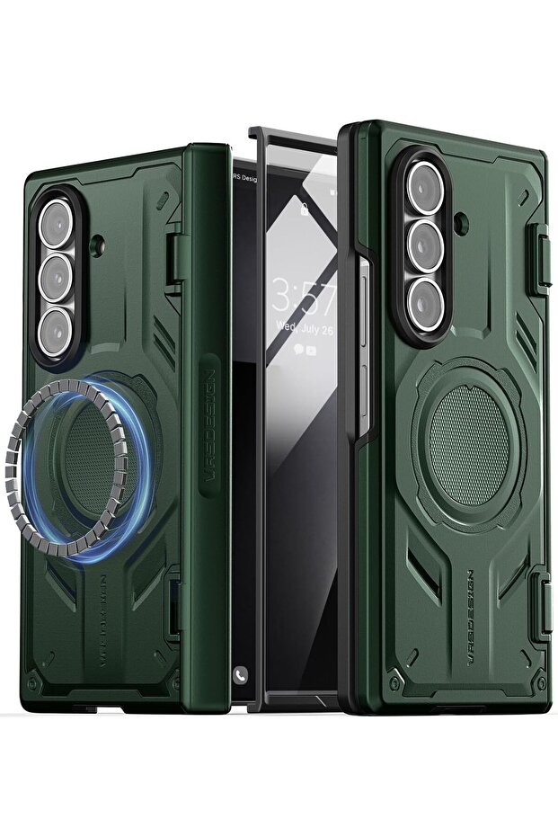 Terra Guard Active 360 for Galaxy Z Fold 7 case MagSafe compatible - Metallic Green