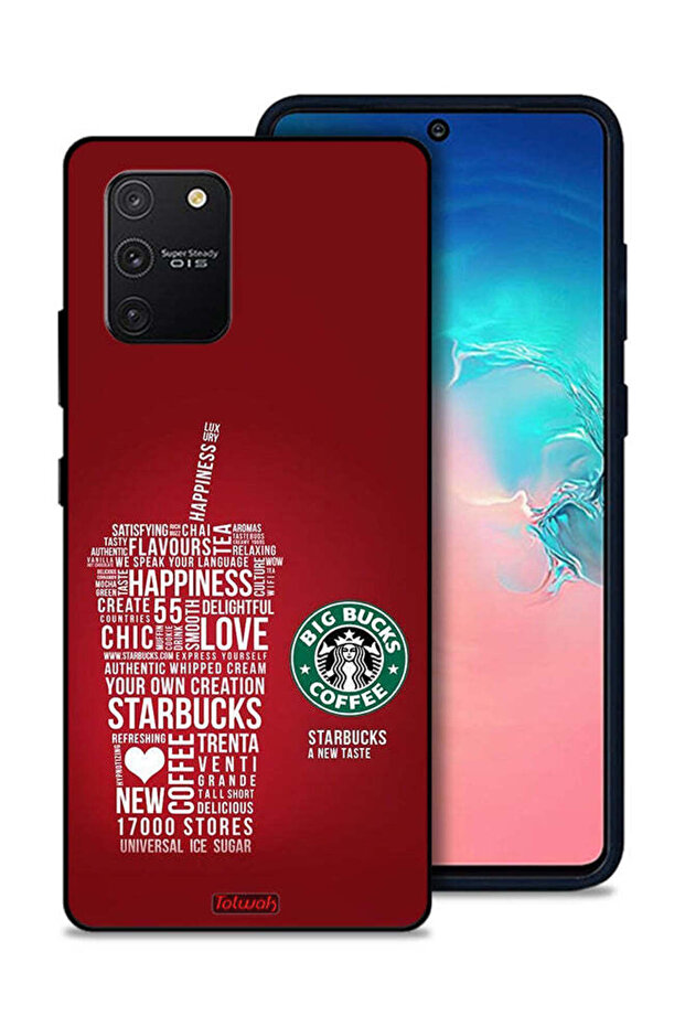 غطاء حماية لهاتف Samsung Galaxy S10 Lite بملصق قهوة