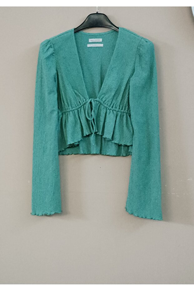 سترة قصيرة مع ربطة عنق أمامية - 1