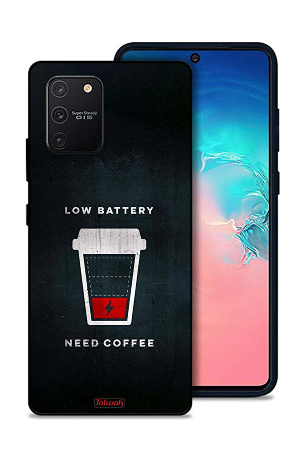 غطاء حماية لهاتف Samsung Galaxy S10 Lite - بطارية منخفضة - يحتاج إلى قهوة