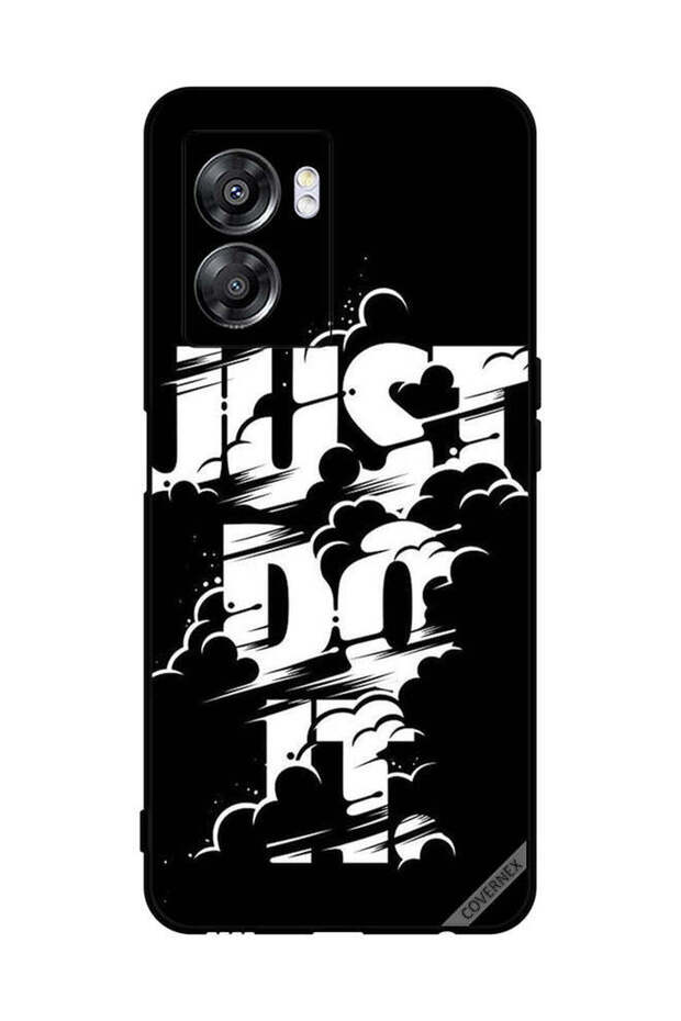 غطاء حماية لهاتف Oppo A57 Just Do It أبيض وأسود