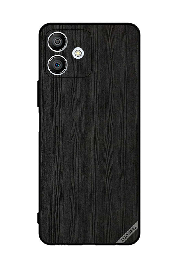 غطاء حماية لهاتف Honor Play6T Pro بنمط خشبي أسود