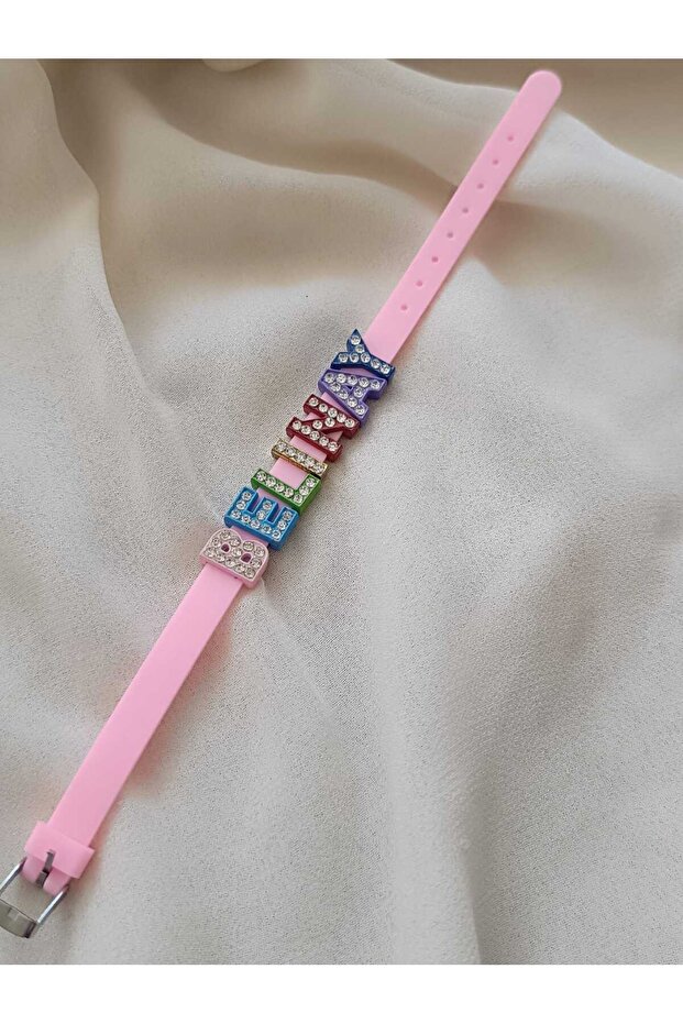 Name Bracelet Charm Bracelet Write It Yourself Silicone Bracelet with Stones