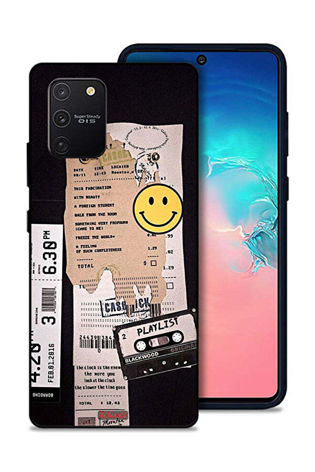 غطاء حماية لجهاز Samsung Galaxy S10 Lite مع ملصق قائمة تشغيل