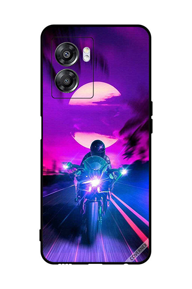 غطاء حماية لهاتف Oppo A57 راكب الدراجة النارية يترك القمر خلفه