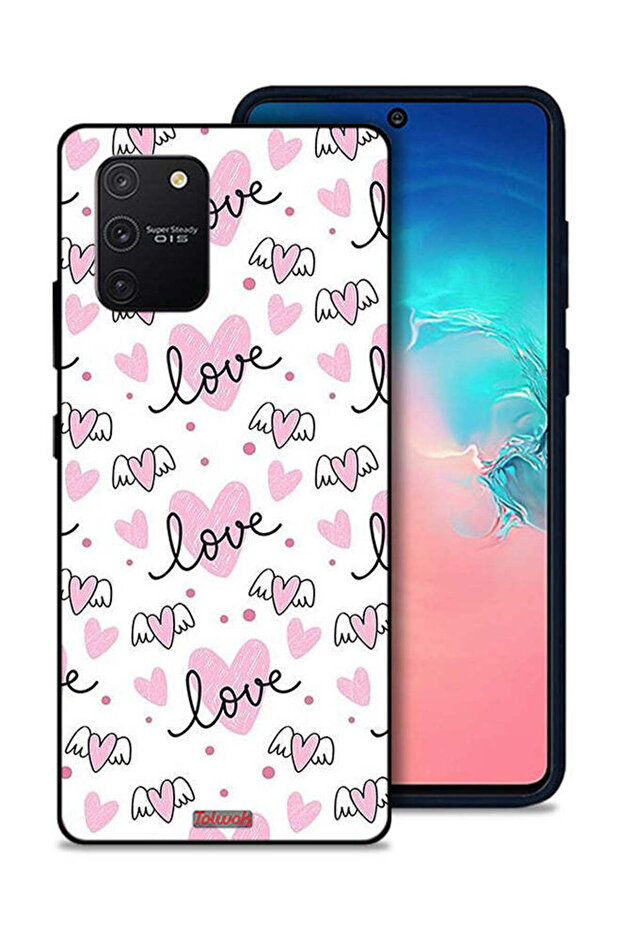 غطاء حماية لهاتف Samsung Galaxy S10 Lite بنمط فن الحب والقلب