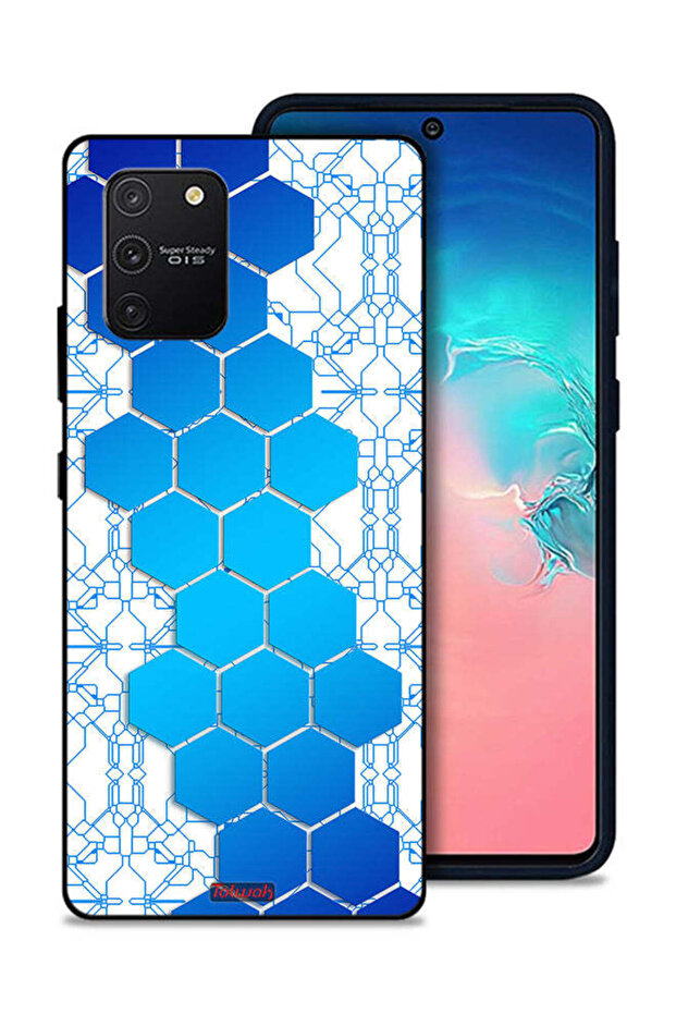 غطاء حماية لهاتف سامسونج جالاكسي S10 لايت بأيقونات سداسية الشكل من Honeycomb